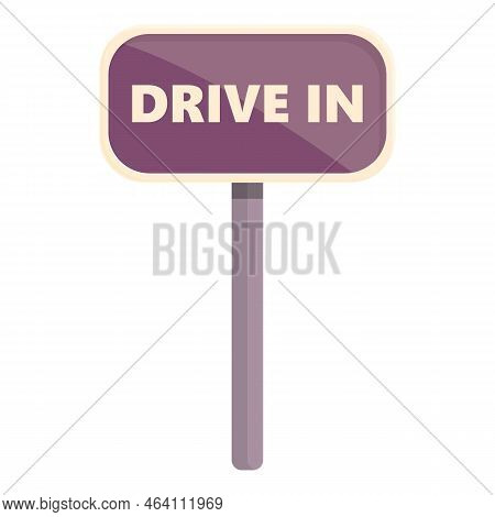 Park Cinema Icon Cartoon Vector. Car Screen. Drive Air