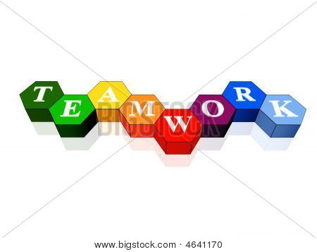 Teamwork in Farbe hexahedrons