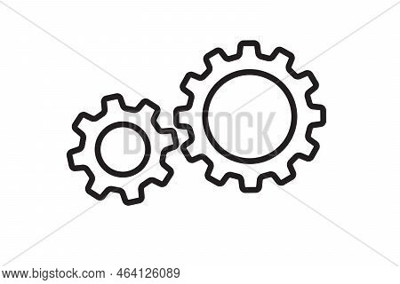 Setting Icon Vector With Work Cog Gear Element. Cogweel Mechanism Symbol For Engine Concept Or Web I