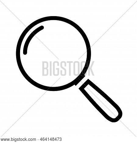 Magnifying Glass Line Icon In Flat Style. Search Thin Line Symbol Isolated On White Background. Simp