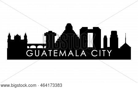 Guatemala City Skyline Silhouette. Black Guatemala City City Design Isolated On White Background.