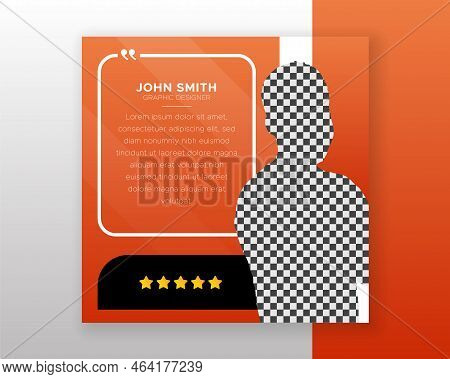 Client testimonial and customer feedback web banner social media flyer rating quote design template