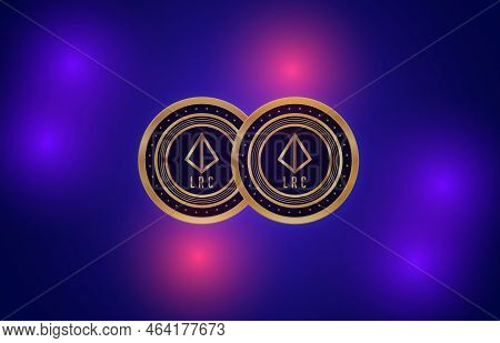 Loopring-lrc Virtual Currency Images. 3d Illustrations. Coin Logo.