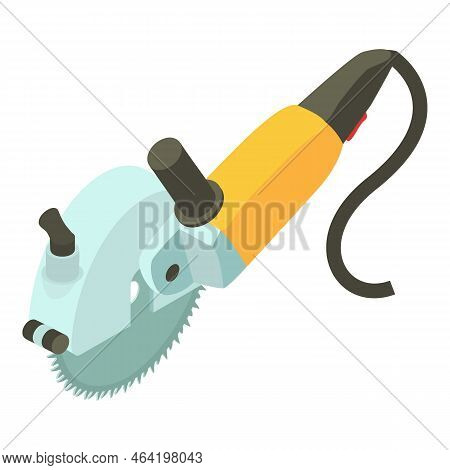 Circular Saw Icon Isometric Vector. Circular Saw With Steel Toothed Disc Icon. Power Tool, Construct