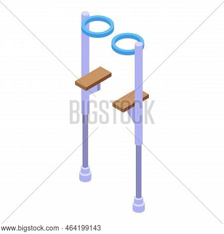 Stilts Icon Isometric Vector. Leg Clown. Man Design