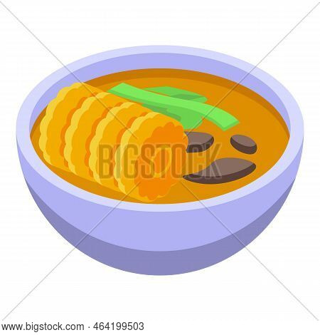 El Salvador Soup Icon Isometric Vector. Travel America. Map Flag