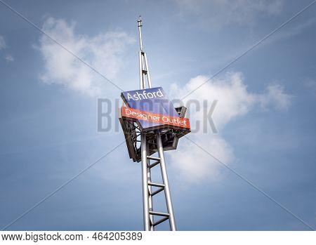 Ashford Outlet Center, Kent, England - Apr 10 2022: Ashford Outlet Centre, Designer Shopping Outlet,