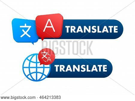 Online Language Translator Concept. Translator Icon. Vector Stock Illustration.