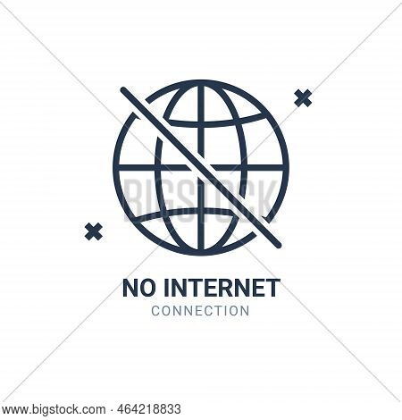 No Internet Signal Access Concept Forbidden Network. Bad Connection Mibile Signal Offline Vector Com