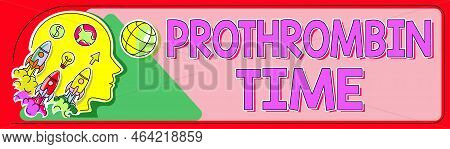Text Sign Showing Prothrombin Time. Conceptual Photo State Of The Relationship Between The Public An