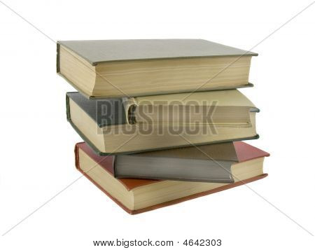 Stack Of Books Isolated On The White Background