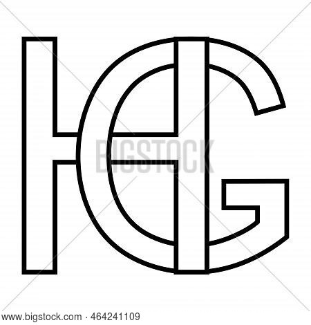 Logo Sign Hg Gh Icon, Nft Interlaced Letters G H