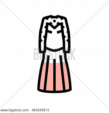 High Neck Wedding Dress Color Icon Vector. High Neck Wedding Dress Sign. Isolated Symbol Illustratio