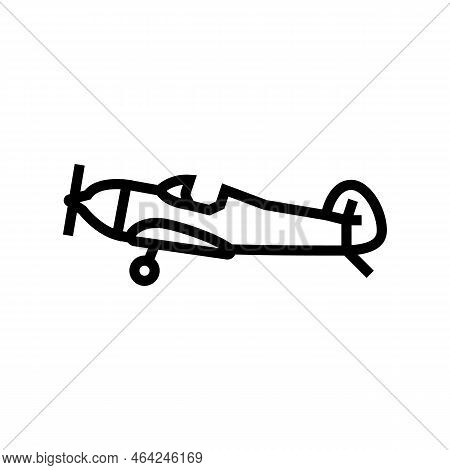 Monoplane Airplane Aircraft Line Icon Vector. Monoplane Airplane Aircraft Sign. Isolated Contour Sym
