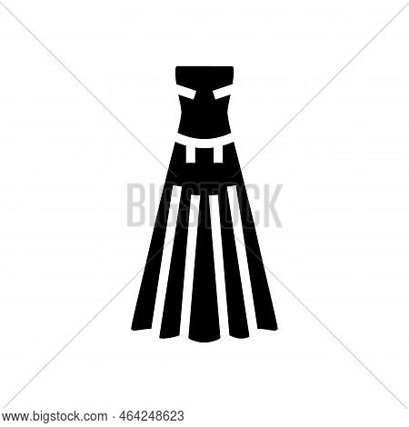 Strapless Bride Dress Glyph Icon Vector. Strapless Bride Dress Sign. Isolated Symbol Illustration