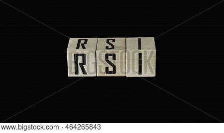 Rsi Concept On Wooden Cubes On Black Background