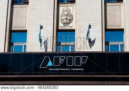 Buenos Aires, Argentina. September 04, 2022. Federal Administration Of Public Income Sign (administr