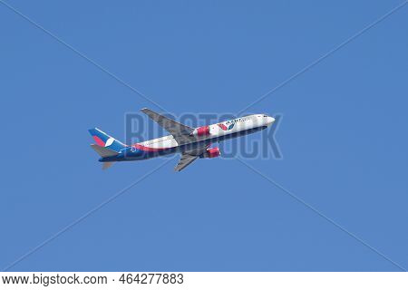 Antalya, Turkiye - July 21, 2022: Azur Air Boeing 767-3y0er (25411) Take-off From Antalya Internatio