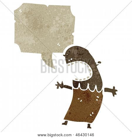 homme tribal dessin animé rétro