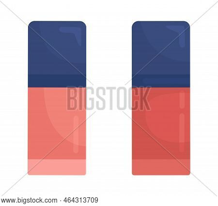 Nail Polishes Semi Flat Color Vector Objects Set