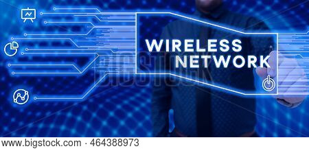 Sign Displaying Wireless Network. Business Approach Nonobjective Motif That Cannot Be Described Any 