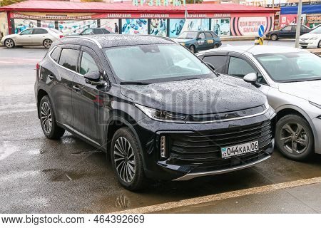 Atyrau, Kazakhstan - October 21, 2022: Chinese Crossover Exeed Txl In The City Street.