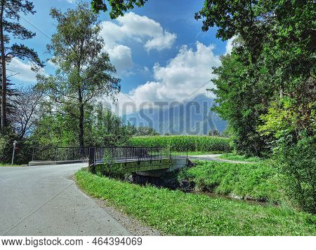 Landscape Of The Village In Liechtenstein (ruggell)