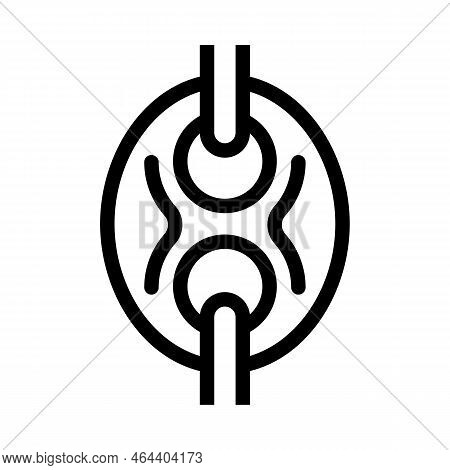 Puffed Mariner Chain Line Icon Vector. Puffed Mariner Chain Sign. Isolated Contour Symbol Black Illu