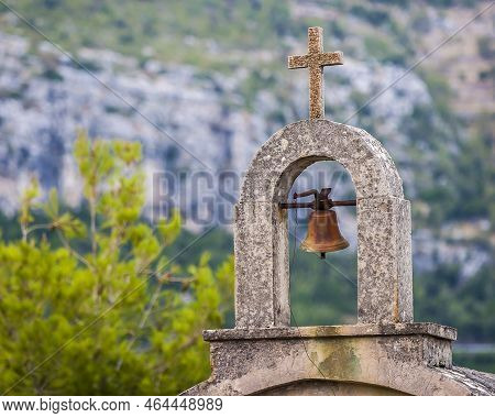 View Of Cemetery Of Selca On The Island Of Hvar In Croatia.