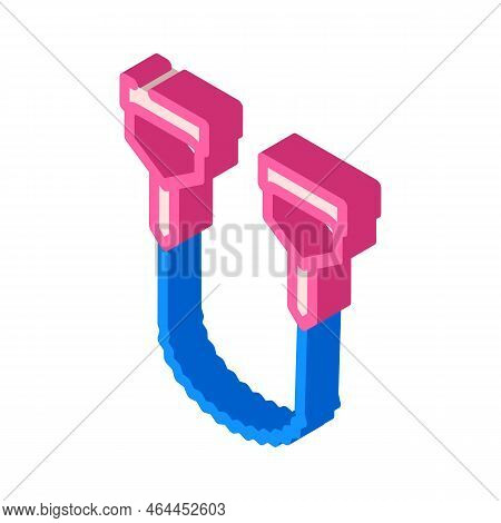 Manual Chain Saw Isometric Icon Vector. Manual Chain Saw Sign. Isolated Symbol Illustration
