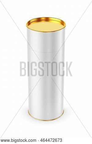 Blank Paper Tube Or Cardboard Cylinder Box Package. Mockup Template For Your Design Presentation Iso