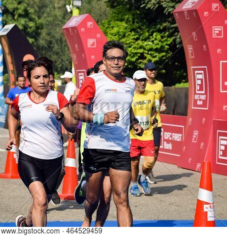 New Delhi, India - October 16 2022 - Vedanta Delhi Half Marathon Race After Covid In Which Marathon
