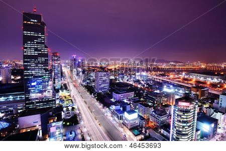 Skyline de Séoul, Corée du Sud dans le quartier de Gangnam.