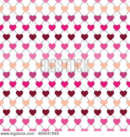 Heart Pink Pattern Seamless And Retro Color For Decorate Style And Fabirc