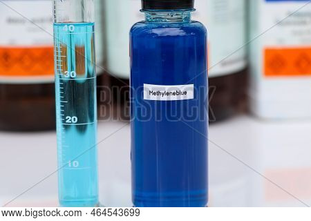 Methylene Blue In Glass, Chemical In The Laboratory And Industry, Chemicals Used In The Analysis