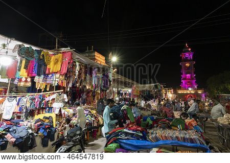 Jodhpur, Rajasthan, India - 20.10.2019 : Rajasthani Womens Clothes Being Sold At Famous Sardar Marke