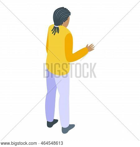 Long Dreadlocks Icon Isometric Vector. African Hair. Curly Man