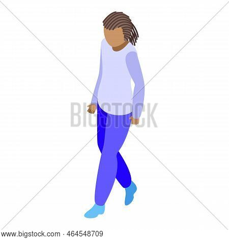 African Dreadlocks Icon Isometric Vector. Afro Hair. Man Curly