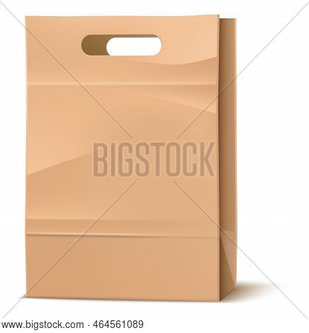 Street Food Packaging. Realistic Paper Takeaway Container. Isolated Package Mockup. Cardboard Blank 