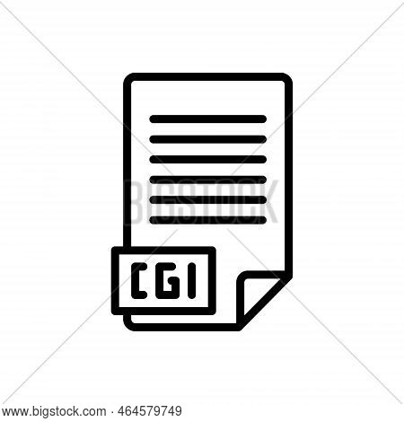 Black Line Icon For Cgi Doc Document Emblem Extansion File File-formate File-type Folder Formate Pag