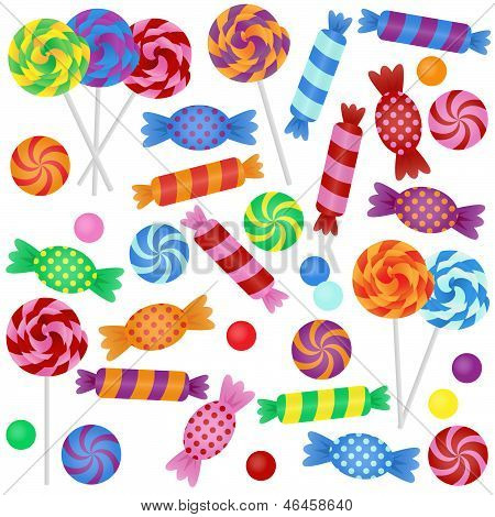 Large Vector Set of Candy - EPS10