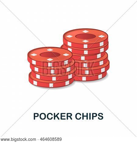 Pocker Chips Icon. 3d Illustration From Table Games Collection. Creative Pocker Chips 3d Icon For We