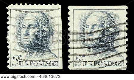 Us: Franked 5c Us Postage Stamp Of George Washington.