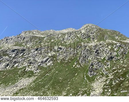 The Monte Prosa Peak (2737 M) In The Massif Of The Swiss Alps And In The Area Of The Mountain St. Go
