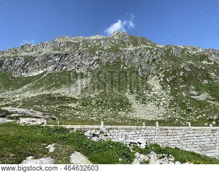 The Monte Prosa Peak (2737 M) In The Massif Of The Swiss Alps And In The Area Of The Mountain St. Go
