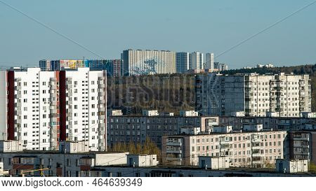 May 5, 2022, Moscow, Russia. Multi-storey Residential Buildings In The Residential Area Of Yasenevo 