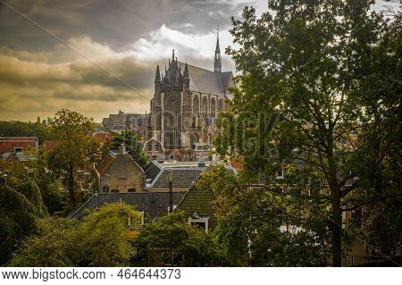 View From Leiden's Fortress On Hooglandse Church Tower, Leiden, Netherlands