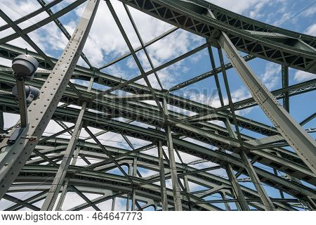 Support Above The Bridge, Steel Structure Close-up.