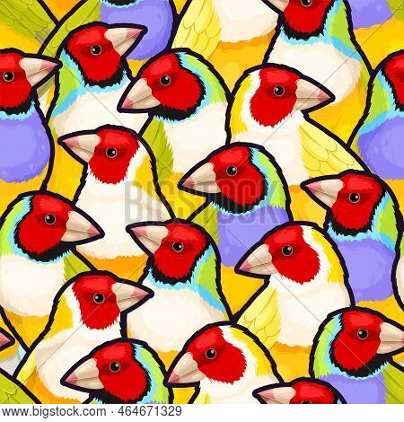 Vector Seamless Pattern With High Detailed Birds