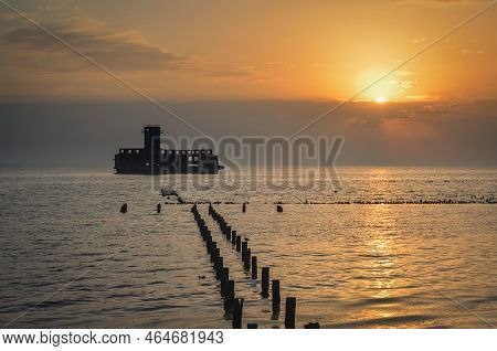 Gdynia, Poland - August 26, 2022: Ruins Of An Old Torpedo House In Babie Doly, Poland.